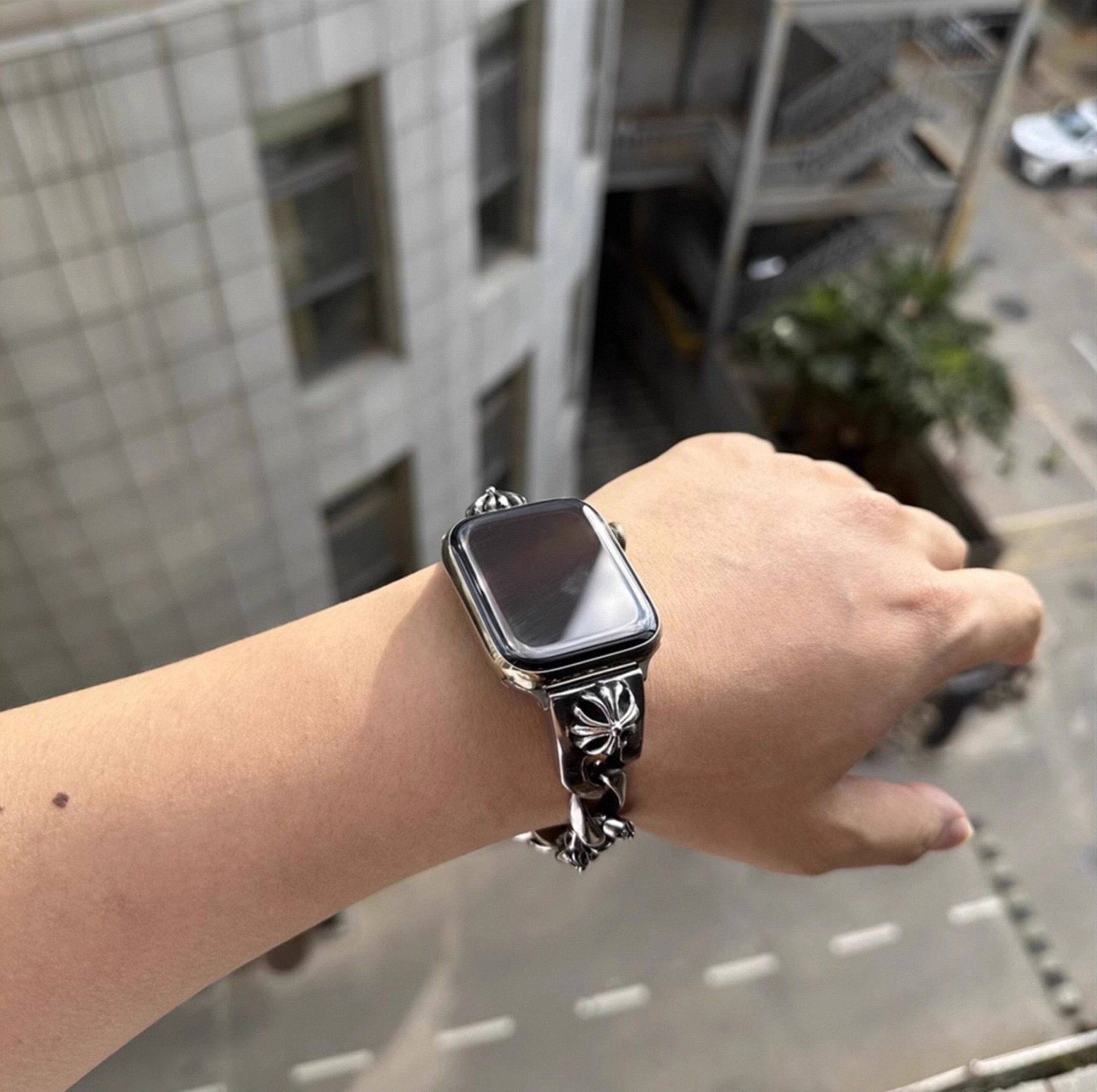 Sterling silver Apple watch band