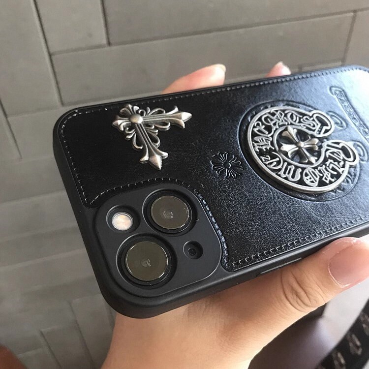 Chrome Hearts Leather Phone Caseiphone Case Chrome Etsy