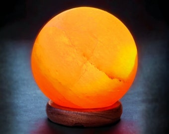 Lampe de sel rose de l'Himalaya : Globe (Taille L avec variateur de lumière)