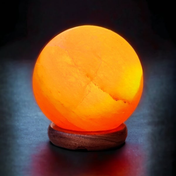 Lampe de sel rose de l'Himalaya : Globe (Taille L avec variateur de lumière)