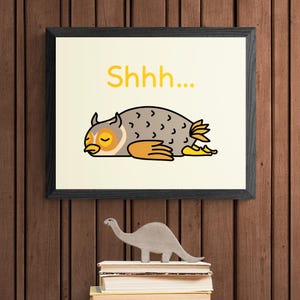 Sleepy Baby Owlet Wall Art Poster / Nursery Kids Bedroom Graphic Illustrations / 6 Aspect Ratios / Instant Download Printables