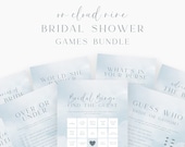 Cloud Nine Bridal Shower Games Bundle, Minimal Cloud 9 Bridal Shower Games, Printable Bridal Games Pack, Editable Clouds Shower Games Bundle