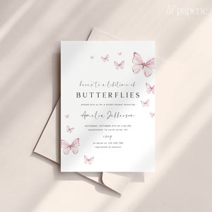Lifetime of Butterflies Bridal Shower Invitation Template, Butterfly Bridal Shower Invitation, Printable Bridal Shower Butterflies Invite