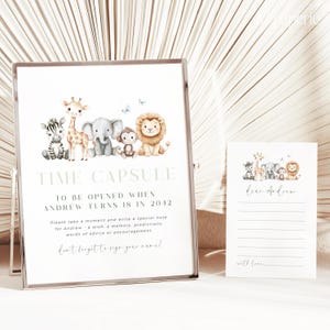 Minimal Wild One 1er anniversaire capsule temporelle, carte et signe de la capsule temporelle premier anniversaire, capsule temporelle pour le 1er anniversaire de garçon, capsule temporelle imprimable