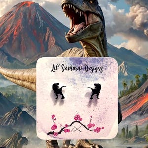 Tyrannosaurus Rex silhouette earrings (stainless steel posts)