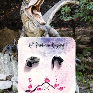 Clever Girl! Velociraptor earrings (stainless steel posts)