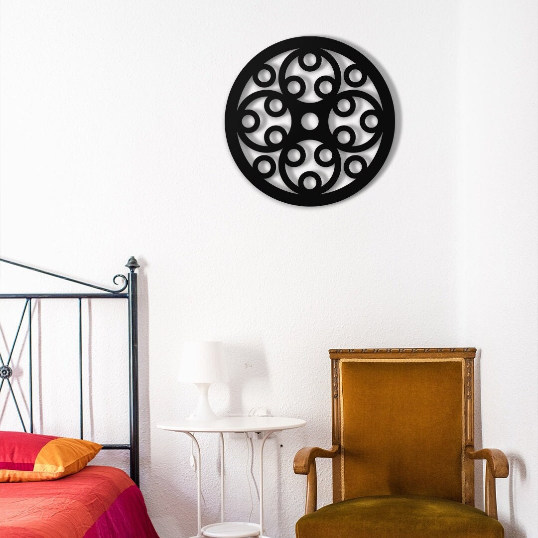 Intertwined Circles Metal Wall Art Geometry Metal Wall Decor Large Wall ...