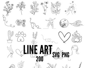 200 LineArt Svg Bundle, Line Art Svg, Minimalist Svg, Flower Svg,Heart Svg, Floral Svg, Trendy Svg, Modern Svg, Boho Svg, Mothers Day