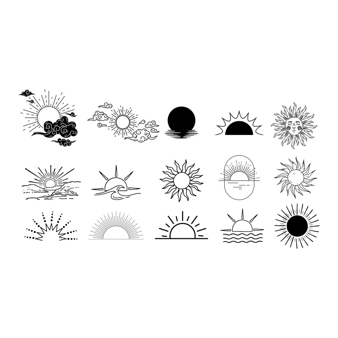 35 Sunrise SVG, Sunrise Png, Sunset Svg, Sunset Png, Sunrise Clipart