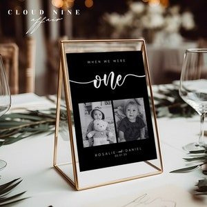 HARPER Black When We Were | Age Wedding Table Number Card Templates | Canva Editable Template | Instant Digital Download | Wedding Signs