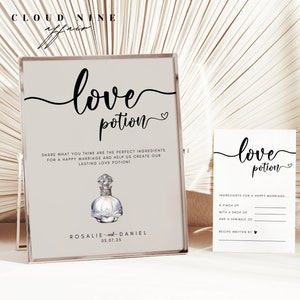 Szablon znaku ślubnego HARPER Oyster Love Potion | Edytowalny szablon Canva | Natychmiastowe pobranie cyfrowe | Nowoczesny minimalistyczny | Gry ślubne