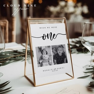 HARPER White When We Were | Age Wedding Table Number Card Templates | Canva Editable Template | Instant Digital Download | Wedding Signs