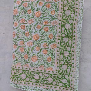 Indian Hand Block Print Scarves,Women Beach Pareo,Handmade Cotton Duppta Decorative Block Print Scarf,Beautiful Floral Print Sarong