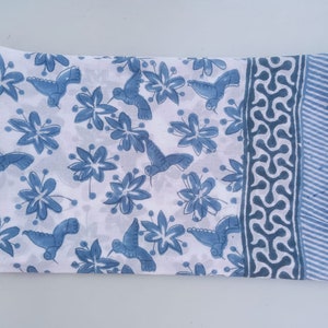 Indian Block Print Sarong,Handmade Bird Print Scarves,Sanganeri Cotton Duppta,Decorative Beach Pareo,Baba Shyam Block Print Scarf