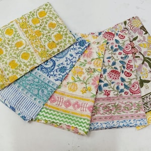5 Pc Wholesale Lot Hand Block Print Sarong Handmade Floral Print Scarves Beautiful Cotton Duppta Decorative Beach Pareo Indian Cotton Scarf