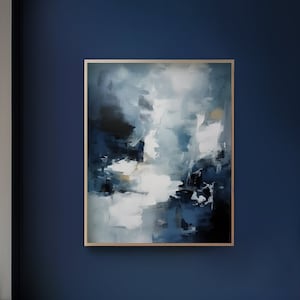 Marineblau Abstrakte Wand Kunst - Modern, Zeitgenössisch, Home Dekor, Druck, Poster, bedruckbar, Sofort Download, Digital