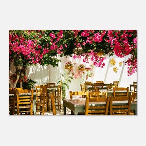 Greek Taverna in Antiparos, Greece - Unframed Photography Print - Home Decor - Summer Wall Decor - Floral Print - Film Photo - Europe Gift