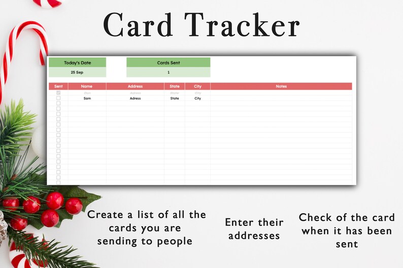Christmas Planner Spreadsheet Template Google Sheets Gift Tracker ...