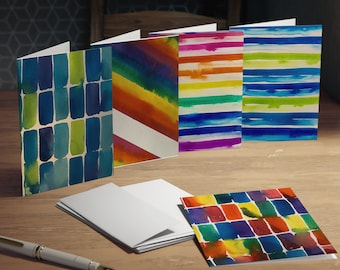 Aquarell Regenbogen Multi-Design Grußkarten (5er-Pack)