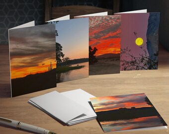 Verschiedene Sonnenuntergänge Multi-Design Grußkarten (5er-Pack) innen leer