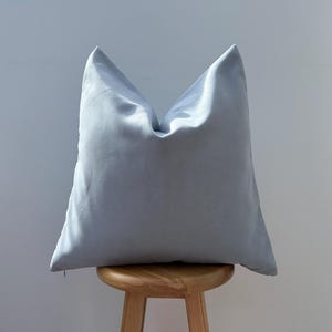 Decorative Light Blue Velvet Pillow Cover, Baby Blue Couch Cushion, Pale Blue Euro Sham, Powder Blue Bed Decor, Minimalist Home Decor