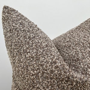 Neutral Beige Pillow Cover, Brown Tan Boucle Pillow, Taupe Large Euro Sham Cover, Light Brown Textured Pillow, Fall Pillow, Custom Cushion