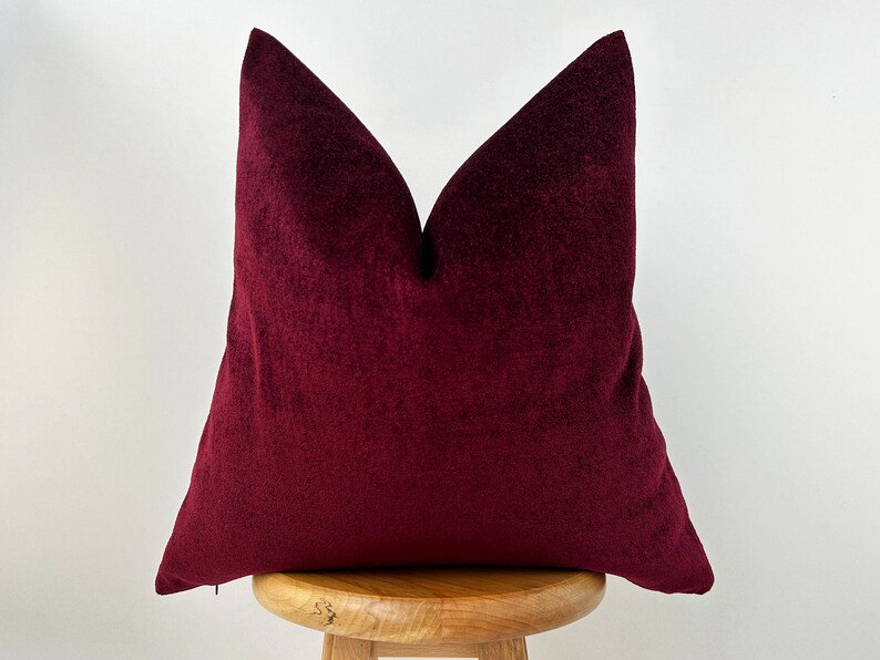 Burgundy Luxury Solid Throw Pillow Cover Bright and Soft Fabric
