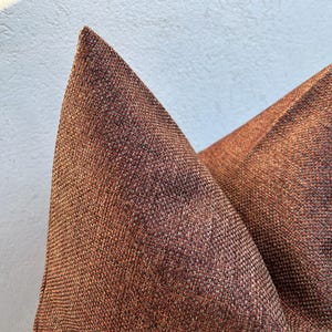 Rustic Rust Brown Designer Pillow Cover, Terracotta Cushion for Sofa, Couch, Bed Euro Sham | All Duties Paid USA