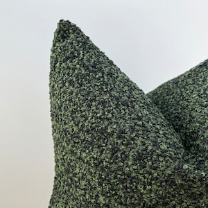 Pastel Green Boucle Pillow Cover, Luxury Green Cushion, Dark Green Accent Pillow, Euro Sham Cover, Custom Size Lumbar Pillow, Gift for Home