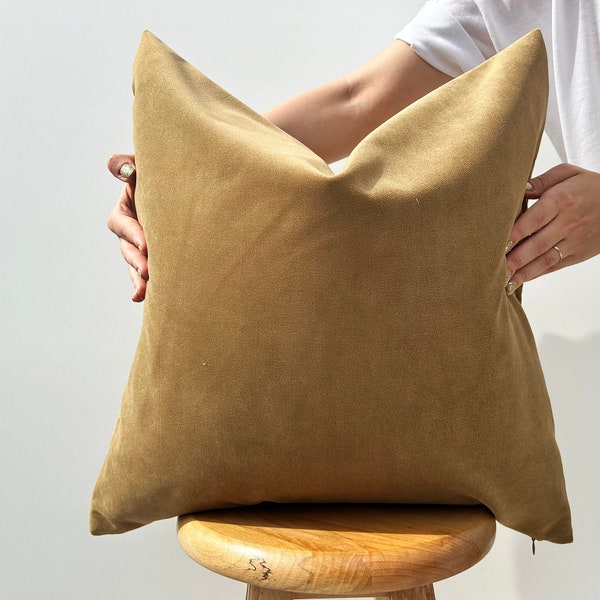 Camel Velvet Pillow Etsy