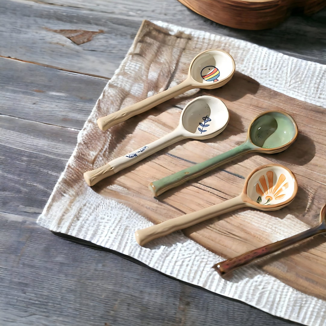 Handmade Japanese Style Ceramic Soup Spoons Ramen Spoon Etsy