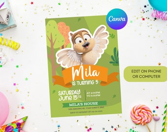 Migration Movie Invitation | Kids invitation | Digital Party Invite | Modern Birthday Template Printable | Editable in Canva