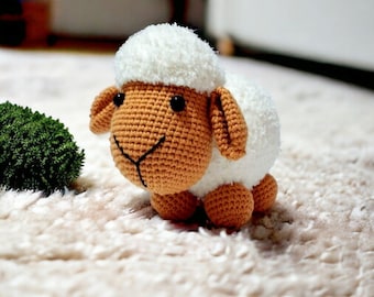 Patrón de amigurumi de oveja a crochet: Cordero esponjoso (PDF)