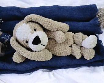 Sleepy Dog Amigurumi Crochet Pattern: Plush Toy (PDF)