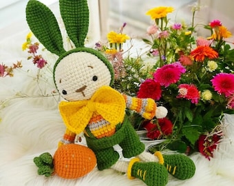 Crochet Rabbit Amigurumi Pattern, Organic Nursery Decor (PDF Pattern)