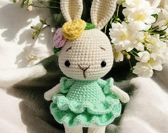 Crochet Rabbit Amigurumi Pattern, Organic Nursery Decor (PDF Pattern)
