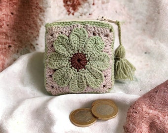 Patroon gehaakte portemonnee met bloemen: gebreide portemonnee (pdf-patroon)