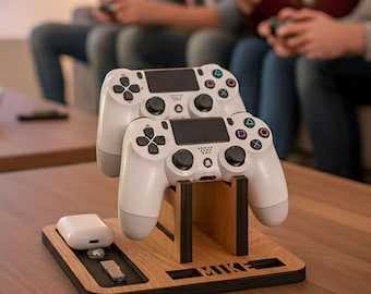 Personalized Wooden Game Controller Stand: Gamer Gift