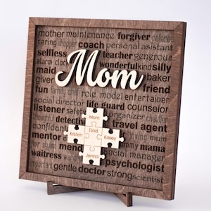 Benutzerdefiniertes Muttertags-Puzzle-Zeichen für Großmutter, personalisiertes Herzgeschenk für Mama und Nana, Muttertag 2025, Geburtstags-Großmuttergeschenke