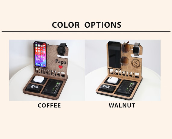 Bexdug Nachttisch Organizer - Holz Dockingstation Mit Schublade Für Handy & Mehr