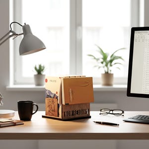 Organizador de libros para escritorio, atril, soporte para libros, regalos para amantes de la lectura, regalos para bibliotecarios, regalos para lectores, rincón de lectura, estanterías. imagen 11