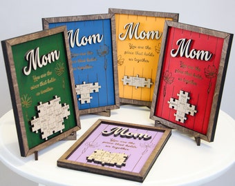 Puzzle Mom Sign, Mothers Day Gift, You Are The Piece That Holds Us Together, Mothers Day Gift from Daughter, First Mothers Day, Mom Gifts