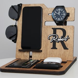 Personalized Anniversary Gift For Him, Docking Station Men, Gift For Men, Gift For Boyfriend, Gift For Husband, Birthday Gift For Him