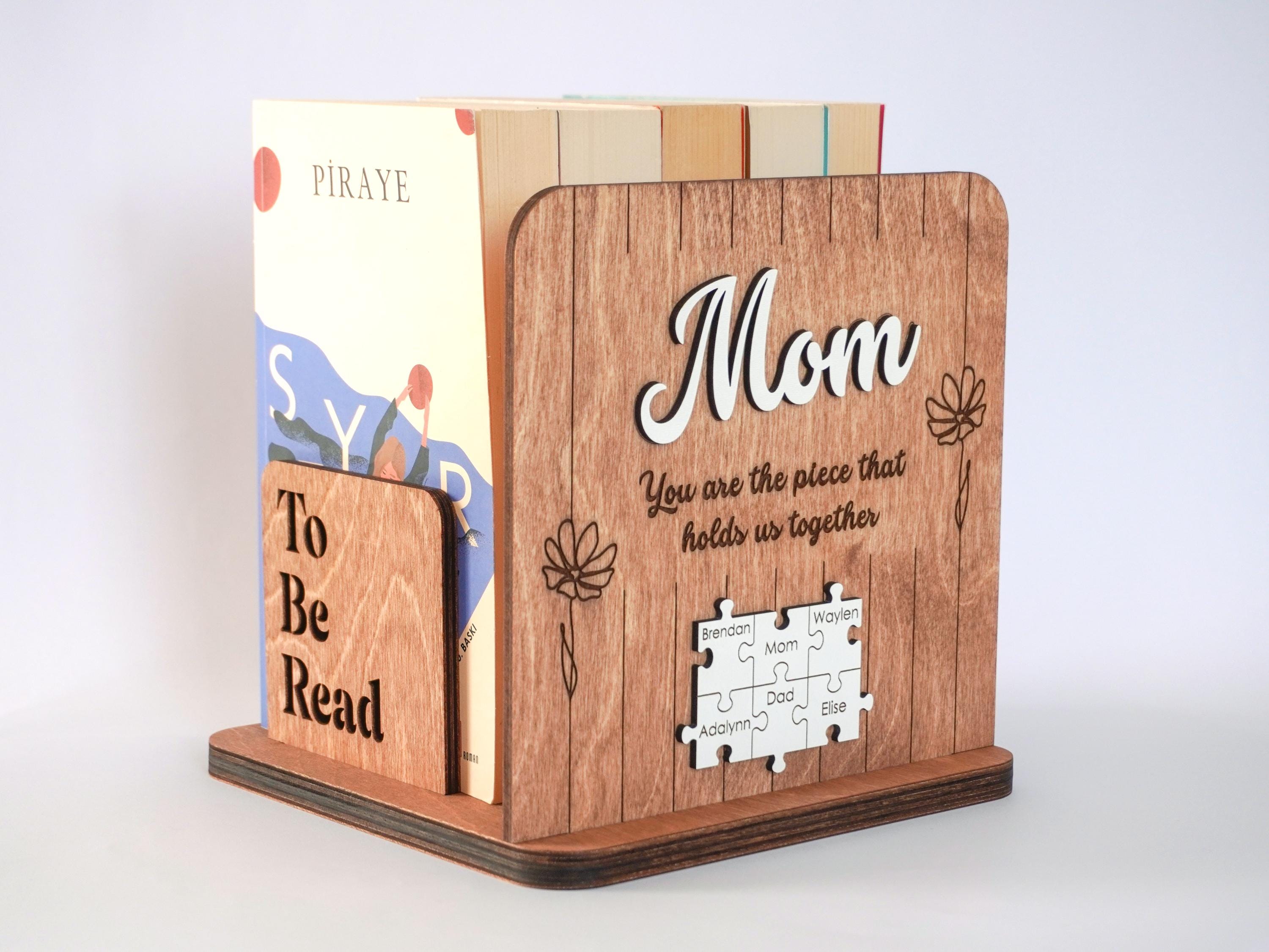 Personalized Puzzle Names Book Holder, Mothers Day 2025, Custom Stand, Nook, Gift For Readers, Wife, Mom Birthday