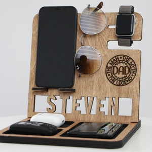 Personalized Docking Station, Fathers Day Gift, Dad Gifts, Gifts for Dad, Birthday Gifts for Dad, Daddy Birthday Gift, Papa Birthday Gift image 5
