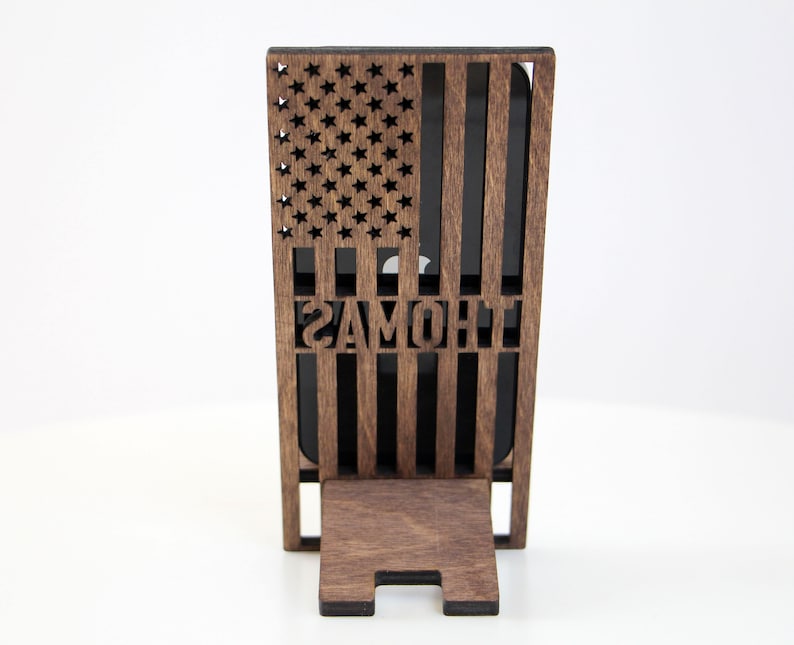 American Flag Phone Holder, Custom Phone Stand, Personalized Phone Holder, Phone Stand, Unique Gift For Men, Gift For Him, Gift For Men image 7