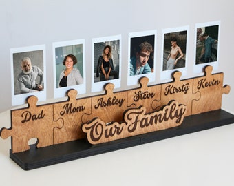 Custom Portrait Stand, Photo Hanger, Family Name Sign With Photo, Desk Photo Display, Family Photo Frame, Family Portrait, Picture Display