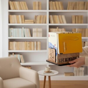 Organizador de libros para escritorio, atril, soporte para libros, regalos para amantes de la lectura, regalos para bibliotecarios, regalos para lectores, rincón de lectura, estanterías. imagen 10
