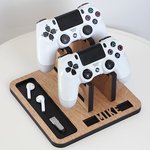 Gamer Gifts For Men, Game Console & Controller Holder Set, Gaming Controller Stand, Unique Gamer Room Accessories, Video Game Holder Set