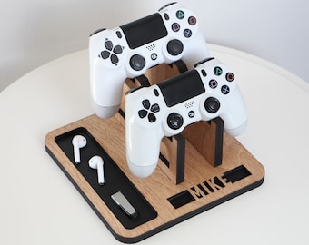 Suporte personalizado para controle de videogame: presente de madeira para gamers